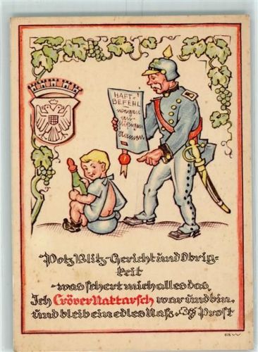 Kröv Potz Blitz Stempel Soldat Junge Weinreben Wappen