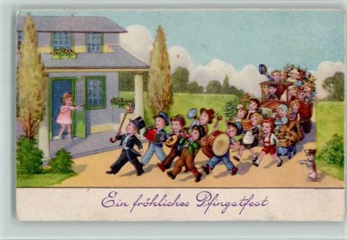 Nr. 2018 Mai-Auto mit Musikanten, Kinder , Ziehharmonika