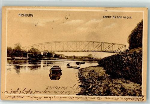 Nienburg Weserbrücke Fischerkähne