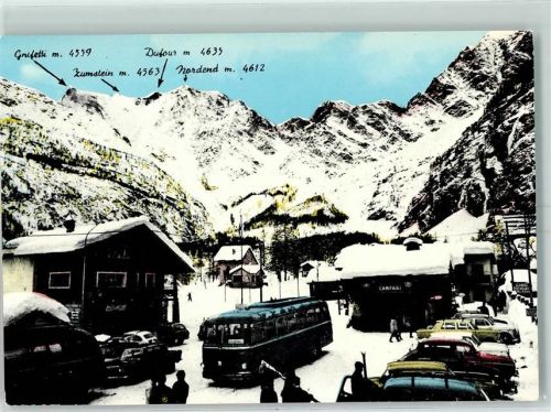 Macugnaga Pecetto Omnibus Auto Skifahrer Winter