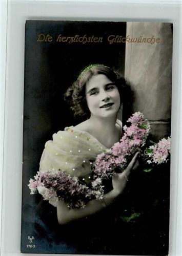 Schöne Frau mit Flieder Serie 176-3 gute Erhaltung AK