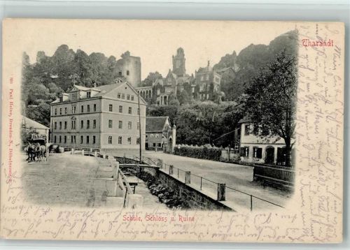 Tharandt 1907 Schule Schloß Ruine