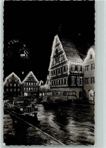 Leonberg Rathaus Festbeleuchtung Bus