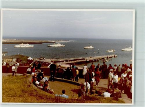 Helgoland 1966 Landungsbrücke Seebäderschiffe auf Reede