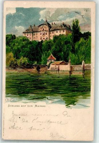 Insel Mainau 1901 Schloss Mainau sign. C.Biese