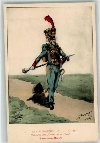 1907 Serie Nr. 6 Les Uniformes Du 1er Empire , sign. Eugene Louis Bucquoy , Bataillon des Marins de la Garde