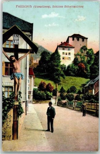 Feldkirch 1911 Schloss Schattenburg Flurkreuz