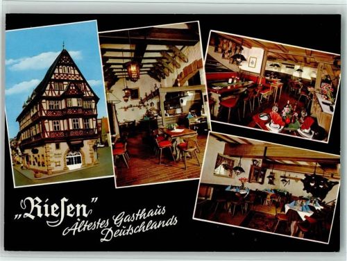 Miltenberg Gasthaus Riesen Innenaufnahmen Gastraum 4-Bildaufnahme
