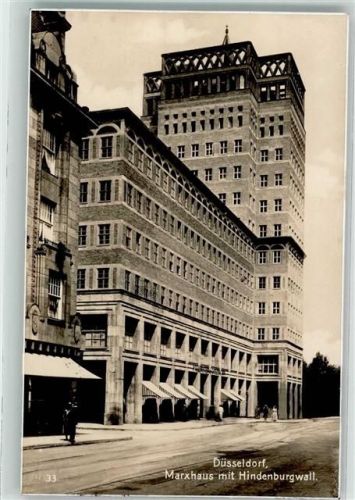 W4000 Düsseldorf Marxhaus mit Hindenburgwall Kunstgeschichte Düsseldorf