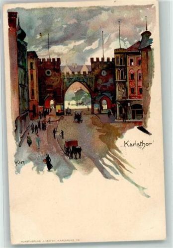 München 1913 Karlsthor Veltens Künstlerkarte Nr 90