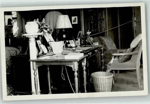 Arbeitszimmer von K. Kranac Ministerpräsident der CSR 1918 Telefon Werbung Möbel Foto AK