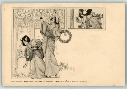 1899 Serie Pallas Athene Serie XXV B Nr. 5 AK Jugendstil
