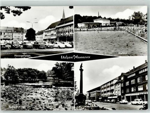 Uelzen Herzogenplatz VW-Käfer Autos Schwimmbad Fischerhofteich