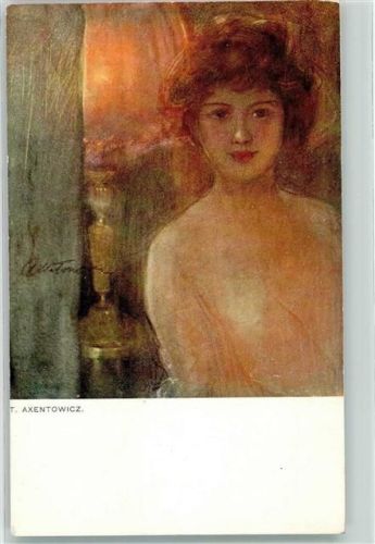 sign. Axentowicz nackte Frau