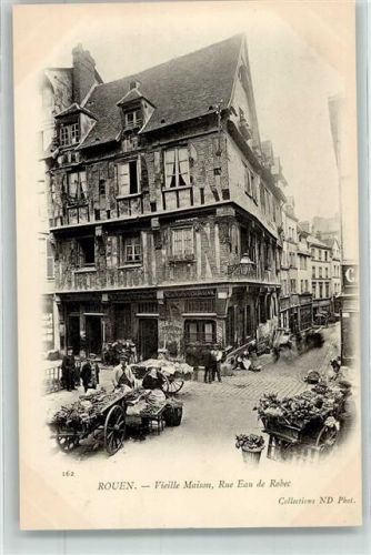 Rouen Vieille Maison Rue Eau de Robec Marktszene