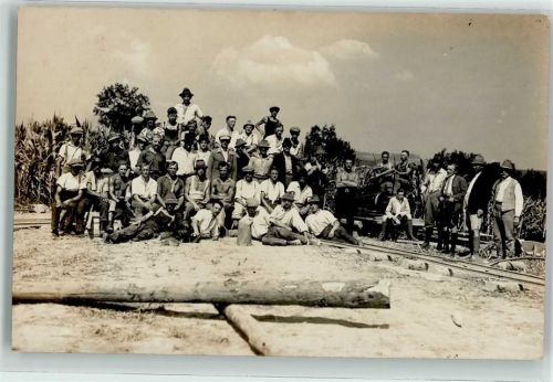 1928 Zuckerrohr Ernte Erntehelfer Gruppenfoto