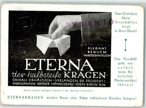 Wien Eterna der halbsteife Kragen Brüder Honigsberg