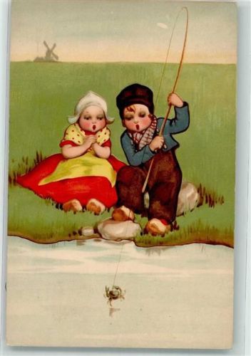 Hollandkinder Tracht Krebs Meissner u. Buch Serie 2081 Junges Fischervolk