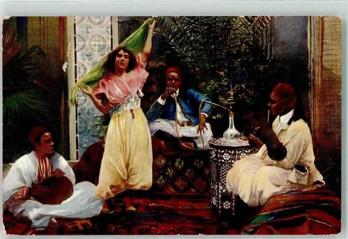 1908 Bauchtänzerin Wasserpfeife