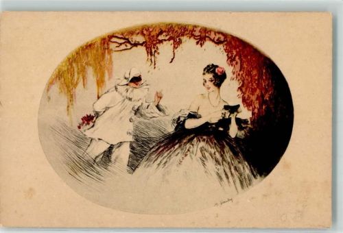 Paris Gravures 1786 Pierrot Maske Art Deco