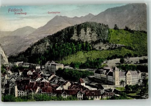 Feldkirch 1905 mit Landesgericht und Gurtisspitze