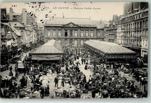 Le Havre 1905 Marktszene Notre Dame