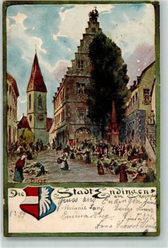 Endingen 1899 Lithographie sign. Biese,C.