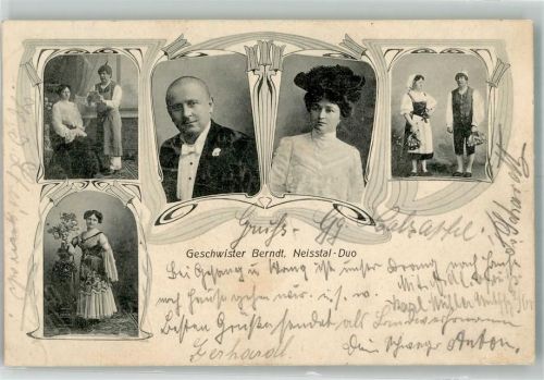 1907 Geschwister Berndt Neissetal-Duo Hutmode