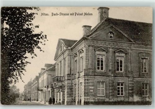 Mitau 1918 Bach Straße mit Palast Medem