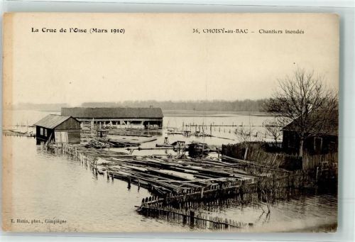 Choisy-au-Bac 1910 Hochwasser der Oise