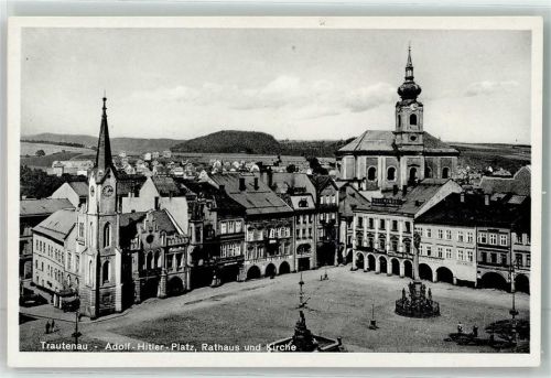 Trutnov WK II Adolf-Hitler-Platz Rathaus Kirche