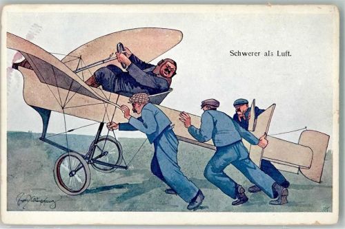 sign. Schönpflug Dicker Mann, schwerer als Luft BKW 395-3 Leim löst sich