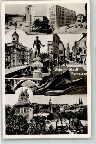 Pirmasens 1950 Denkmal Schuhe Foto AK