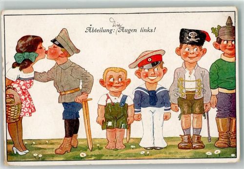 1917 Soldatenliebe Küsse Abteilung: Augen links Kinderspiele WK I