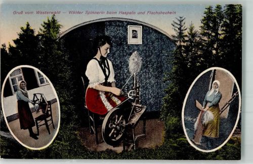 Westerburg 1926 Tracht Spinnerinnen Westerwald Ort lt. Stempel