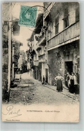 Fuenterrabia 1906 Calle del Obsipo Marke bildseitig