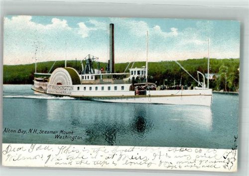 Boston 1907 Alton Bay, N.H. Steamer Mount Washington