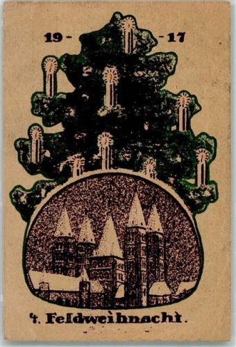 4. Feldweihnacht Bayer. Res. Fussart. Rgt. 3 Parkkomp. Felddruckerei der Etappen-Inspektion Weihnacht im Feld WK I 1917