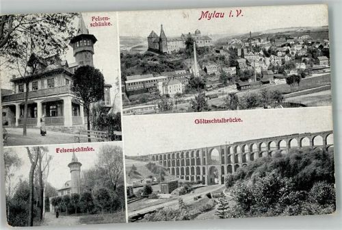 Mylau Gasthaus Felsenschänke Göltzschtalbrücke