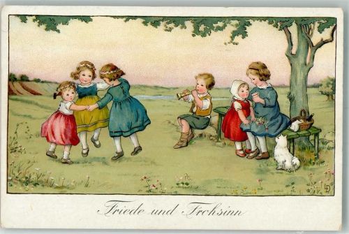 1910 - 1920 Meissner u. Buch Serie 2448 Kinderreigen Hund