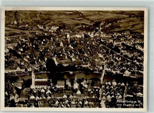 Rottenburg Fliegeraufnahme Rottenburg Stadtansicht Neckar