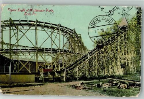 Pennsylvania 1928 Freizeitpark Waldameer Park Achterbahn Zeppelin Stempel