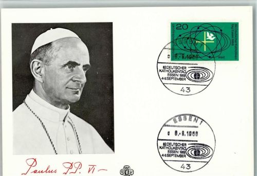 Paulus VI - Sonderstempel , Essen Katholikentag 1968 - Ganzsache