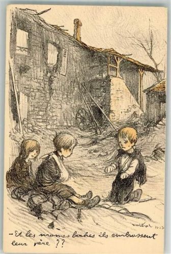 sign. Poulbot F. Petit Francais Nr. 65 WK I Verletzte Kinder im Krieg