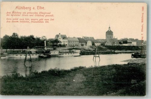 Mühlberg 1907 Raddampfer Bodenbach