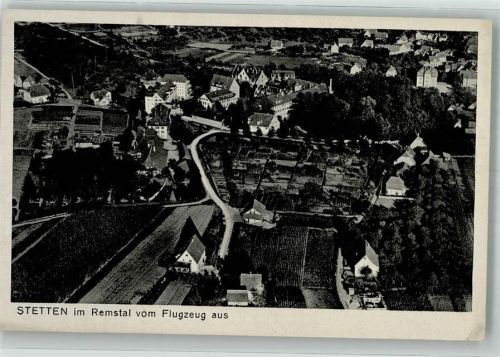 Stetten 1943 Fliegeraufnahme des Ortes mit Schloss Stetten