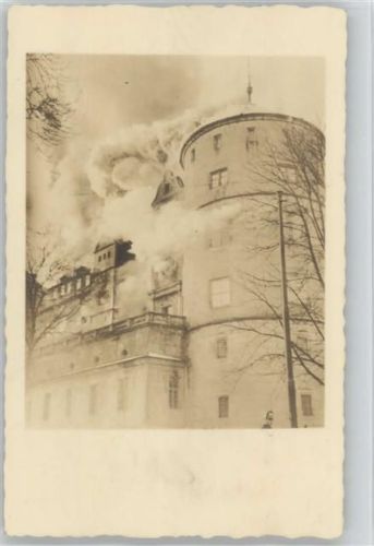 Stuttgart Brand des alten Schlosses 1931 AK