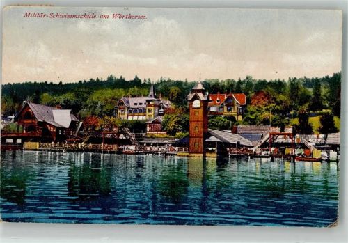Klagenfurt 1917 Schwimmbad Militär-Schwimmschule am Wörthersee