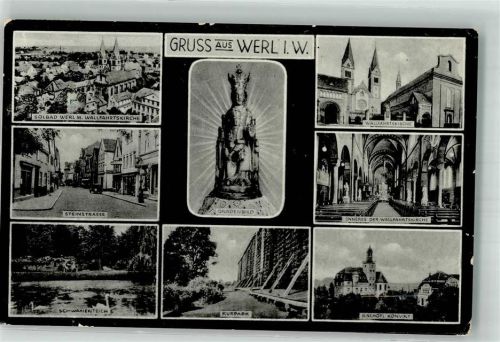Werl 1952 Bischöfl. Konvikt Wallfahrts- Kirche Gnadenbild Notopfermarke Berlin