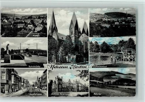 Hüsten Ortsansicht Hüsten Ortsansicht Neheim Ruhrbrücke Schwimmbad Kath. Kirche Hauptstraße Schloss Herdingen Röhrtal Mehrfachaufnahme
